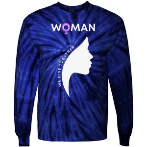 Woman We Rise Together, Gender Equality, Women's Rights Tie-Dye Long Sleeve Shirt