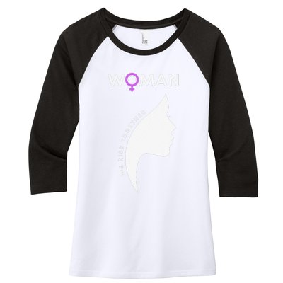 Woman We Rise Together, Gender Equality, Women's Rights Women's Tri-Blend 3/4-Sleeve Raglan Shirt