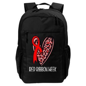 We Wear Red For Red Ribbon Week Awareness Leopard Daily Commute Backpack