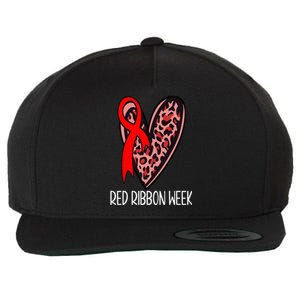 We Wear Red For Red Ribbon Week Awareness Leopard Wool Snapback Cap