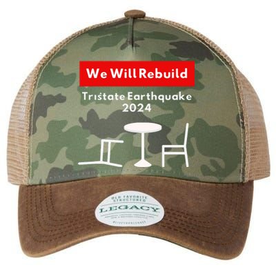 We Will Rebuild Tristate Earthquake 2024 I Survived Funny Legacy Tie Dye Trucker Hat