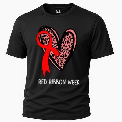 We Wear Red For Red Ribbon Week Awareness Leopard Performance Shirt