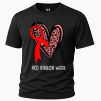 We Wear Red For Red Ribbon Week Awareness Leopard Cooling Performance Crew T-Shirt
