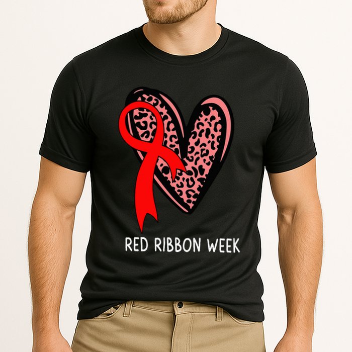 We Wear Red For Red Ribbon Week Awareness Leopard Cooling Performance Crew T-Shirt