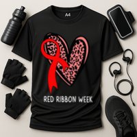 We Wear Red For Red Ribbon Week Awareness Leopard Cooling Performance Crew T-Shirt
