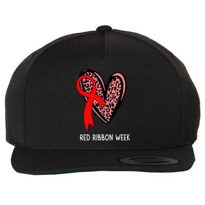 We Wear Red For Red Ribbon Week Awareness Leopard Wool Snapback Cap
