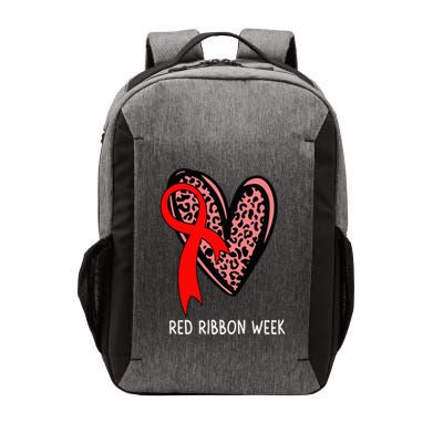 We Wear Red For Red Ribbon Week Awareness Leopard Vector Backpack