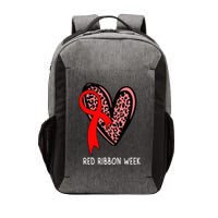 We Wear Red For Red Ribbon Week Awareness Leopard Vector Backpack
