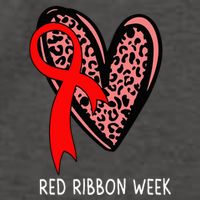 We Wear Red For Red Ribbon Week Awareness Leopard Vector Backpack