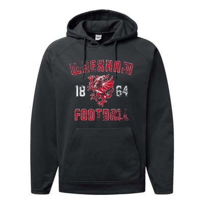 Wrexham Wales Rampant Welsh Dragon Performance Fleece Hoodie