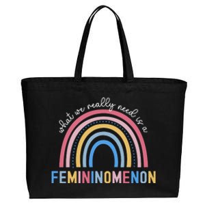 What We Really Need Is A Demininity Rainbow Cotton Canvas Jumbo Tote