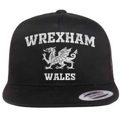 Wrexham Wales Retro Vintage Flat Bill Trucker Hat