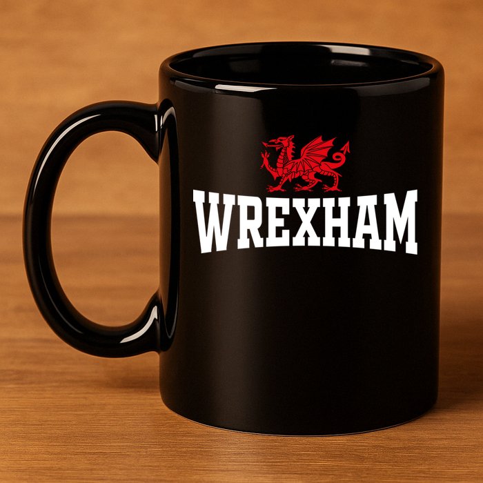 Wrexham Wales Red Dragon Wrecsam 11oz C Handle Ceramic Mug