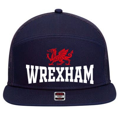 Wrexham Wales Red Dragon Wrecsam 7 Panel Mesh Trucker Snapback Hat