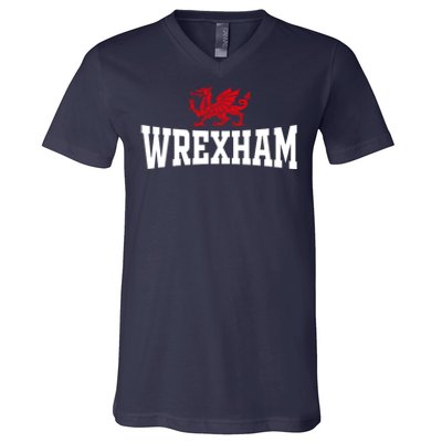 Wrexham Wales Red Dragon Wrecsam V-Neck T-Shirt