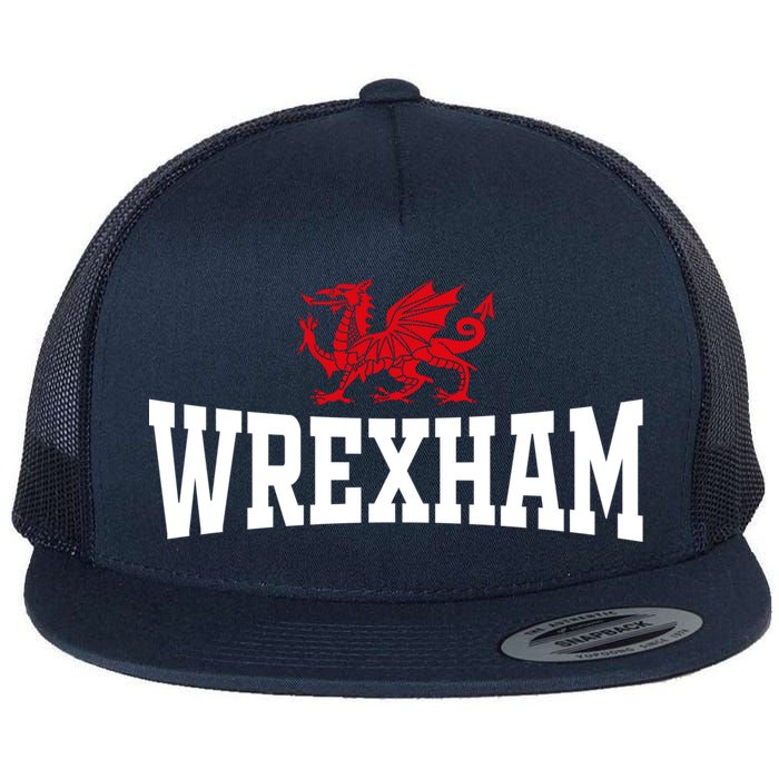 Wrexham Wales Red Dragon Wrecsam Flat Bill Trucker Hat