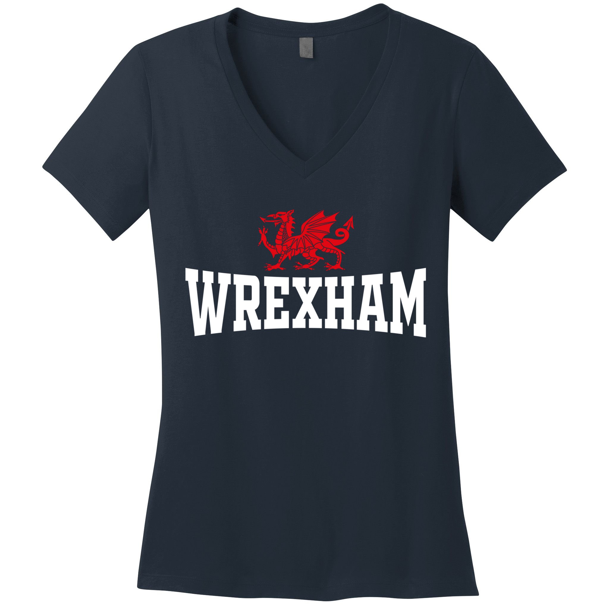 Wrexham Wales Red Dragon Wrecsam Women's V-Neck T-Shirt