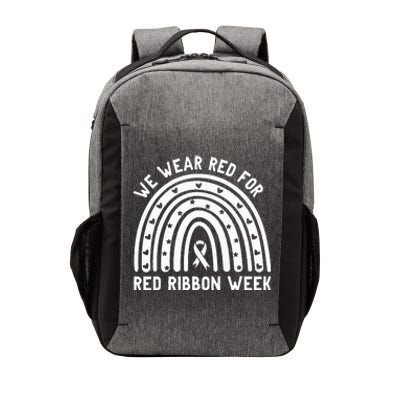 We Wear Red For Red Ribbon Week Awareness Rainbow Vector Backpack