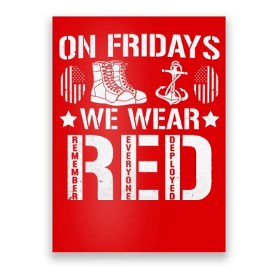 We Wear Red Friday Military American Flag Poster