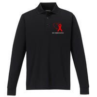 We Wear Red For Red Ribbon Week Awareness Performance Long Sleeve Polo