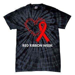 We Wear Red For Red Ribbon Week Awareness Tie-Dye T-Shirt