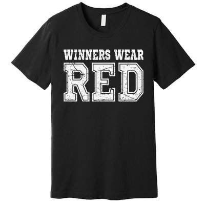 Winners Wear Red Color Team Spirit Game War Camp Parent Crew Premium T-Shirt