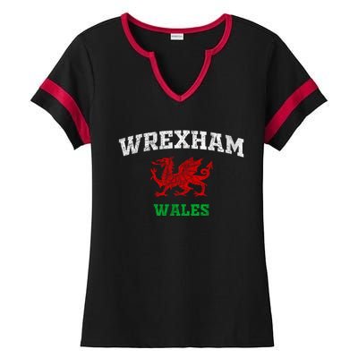 Wrexham Wales Retro Vintage Ladies Halftime Notch Neck Tee