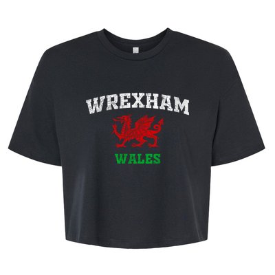 Wrexham Wales Retro Vintage Bella+Canvas Jersey Crop Tee