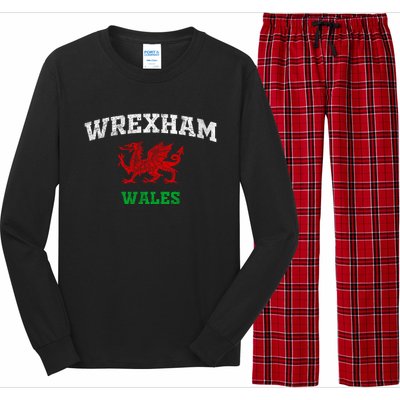 Wrexham Wales Retro Vintage Long Sleeve Pajama Set