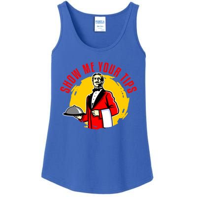 Waiter Waitress Restaurant Server Cute Gift Show Me Your Tips Cute Gift Ladies Essential Tank