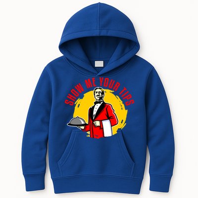 Waiter Waitress Restaurant Server Cute Gift Show Me Your Tips Cute Gift Kids Hoodie