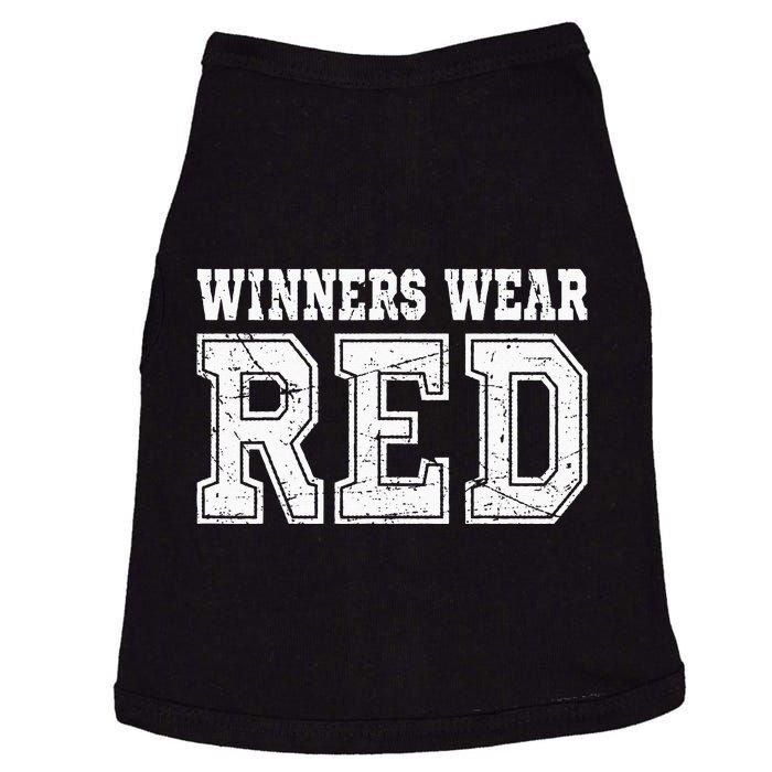 Winners Wear Red Color Team Spirit Game War Camp Parent Crew Doggie Tank