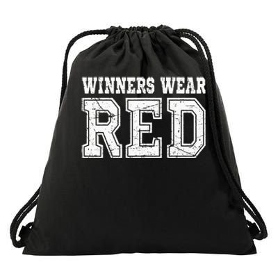 Winners Wear Red Color Team Spirit Game War Camp Parent Crew Drawstring Bag