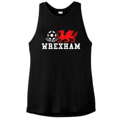 Wrexham Wales Retro Vintage Ladies PosiCharge Tri-Blend Wicking Tank