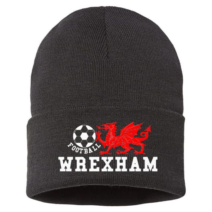 Wrexham Wales Retro Vintage Sustainable Knit Beanie