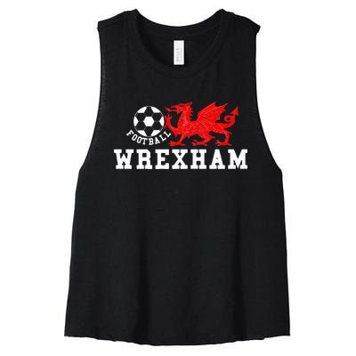 Wrexham Wales Retro Vintage Women's Racerback Cropped Tank