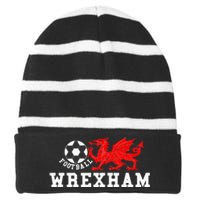 Wrexham Wales Retro Vintage Striped Beanie with Solid Band