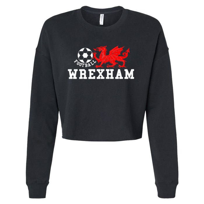 Wrexham Wales Retro Vintage Cropped Pullover Crew