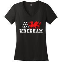 Wrexham Wales Retro Vintage Women's V-Neck T-Shirt