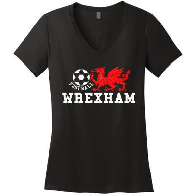 Wrexham Wales Retro Vintage Women's V-Neck T-Shirt