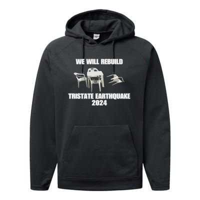 We Will Rebuild Earthquake 2024 Tristate Performance Fleece Hoodie