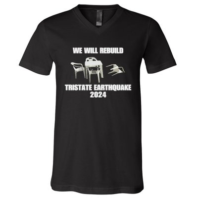 We Will Rebuild Earthquake 2024 Tristate V-Neck T-Shirt