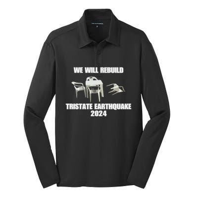 We Will Rebuild Earthquake 2024 Tristate Silk Touch Performance Long Sleeve Polo