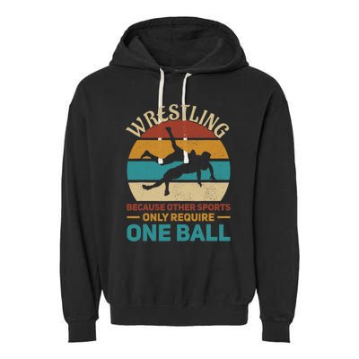 Wrestling Wrestle Retro Wrestler Funny Wrestling Garment-Dyed Fleece Hoodie