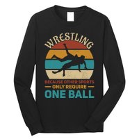 Wrestling Wrestle Retro Wrestler Funny Wrestling Long Sleeve Shirt