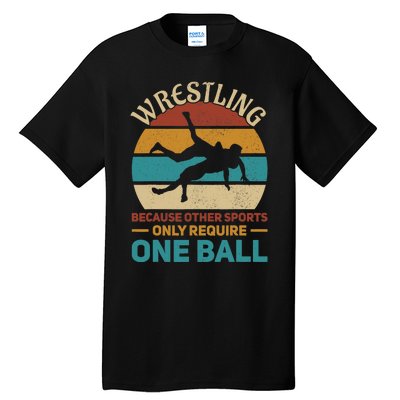 Wrestling Wrestle Retro Wrestler Funny Wrestling Tall T-Shirt