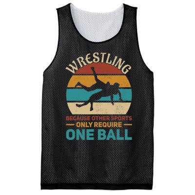 Wrestling Wrestle Retro Wrestler Funny Wrestling Mesh Reversible Basketball Jersey Tank