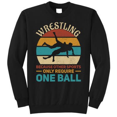 Wrestling Wrestle Retro Wrestler Funny Wrestling Tall Sweatshirt