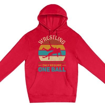 Wrestling Wrestle Retro Wrestler Funny Wrestling Premium Pullover Hoodie