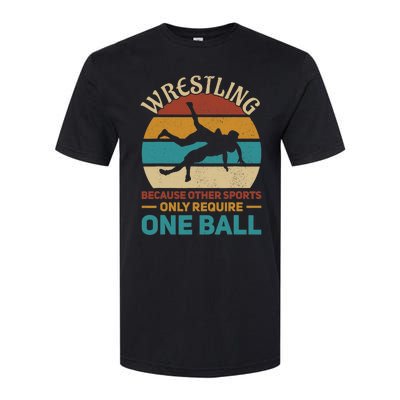 Wrestling Wrestle Retro Wrestler Funny Wrestling Softstyle CVC T-Shirt